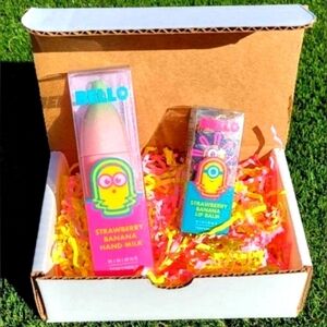 Minions Strawberry Banana Lip Balm & Hand Milk Gift